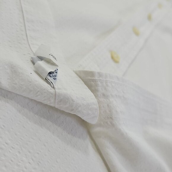 Ralph Lauren Men's M Short Sleeve Button Up Shirt White Textured Old Money EUC - Picture 5 of 14